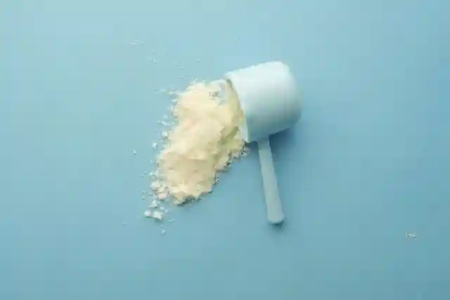 Whey protein em pó usado como suplemento de proteína